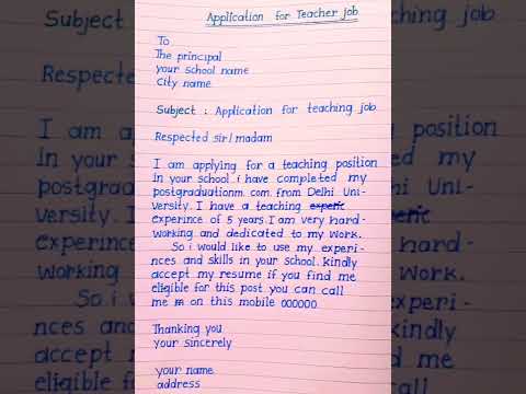 application for teacher job/application/job application