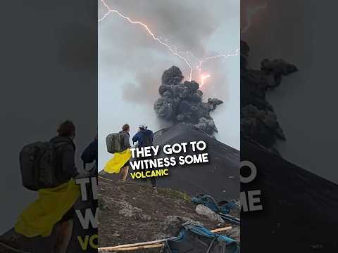 Lightning during a volcanic eruption 😳🤯 #shorts
