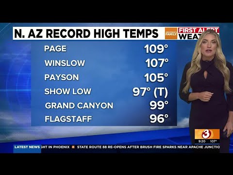 Heat wave sets record high temps in northern Arizona