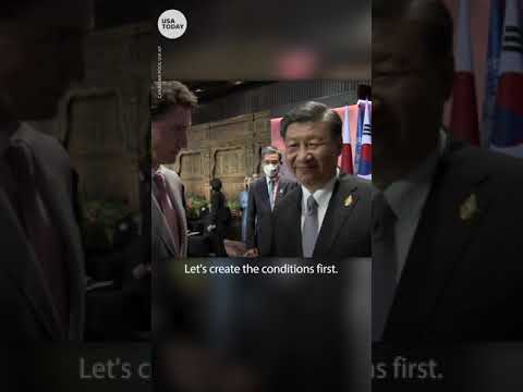 Chinese President Xi Jinping confronts Justin Trudeau at G20 | USA TODAY #Shorts