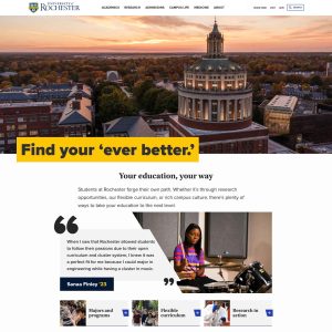 University of Rochester’s Website Offers Dynamic User Experience and Academic Excellence