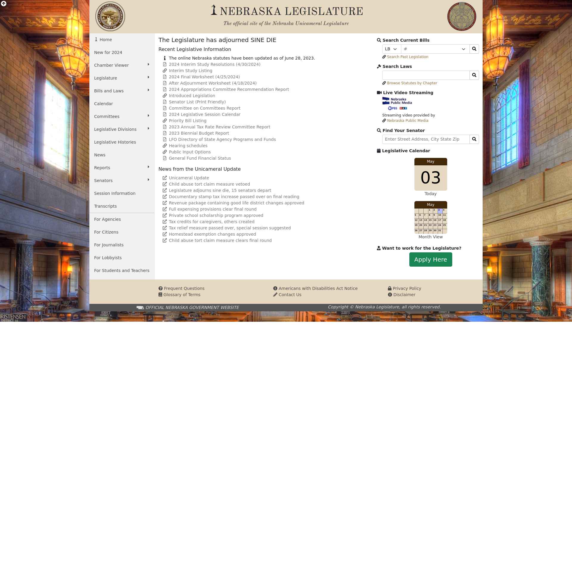 Nebraska Legislature Launches New Website to Enhance Civic Engagement