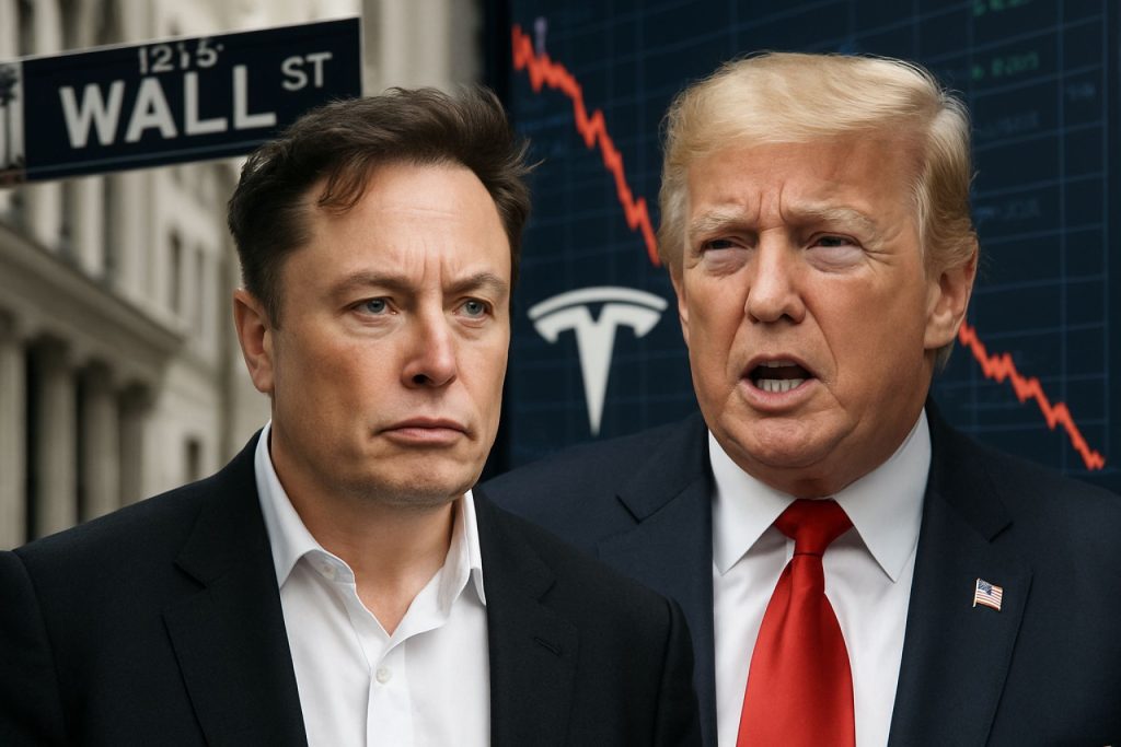 Tesla Shares Crash 14%: Musk vs. Trump Spat Sends Shockwaves Through Wall Street and Puts Future of EV Giant in Peril Tesla Shares Crash 14%: Musk vs. Trump Spat Sends Shockwaves Through Wall Street and Puts Future of EV Giant in Peril